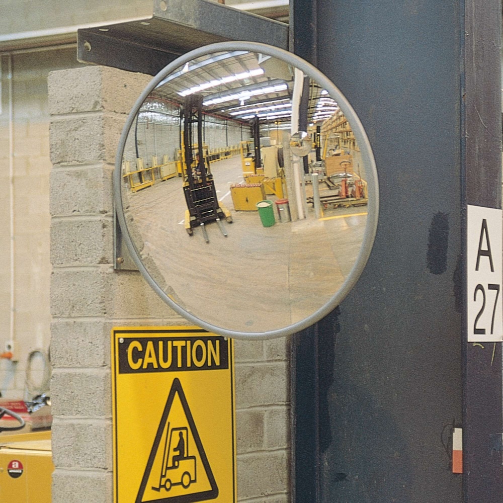 Industriespiegel aus hochwertigem Acrylglas mit Wandhalterung | Spiegel-Ø 60cm | Beobachtungsabstand 7m | Weitwinkelwirkung