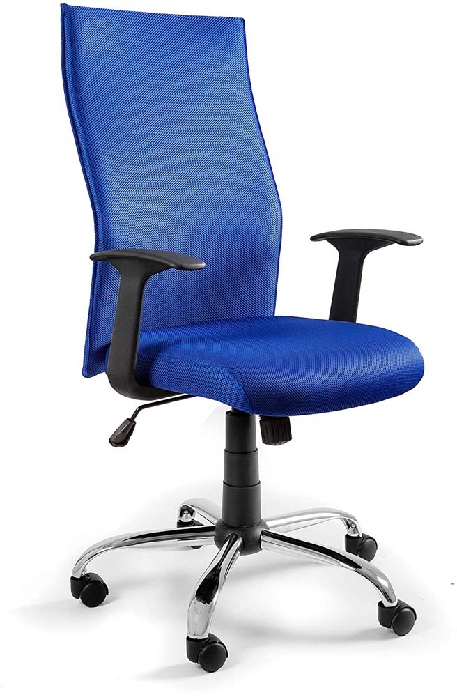 Bürodrehstuhl | Berlin | HxBxT 103-111x52x50cm | Rückenlehne & Sitzpolsterung aus Nylongewebe | Traglast 130kg | Blau