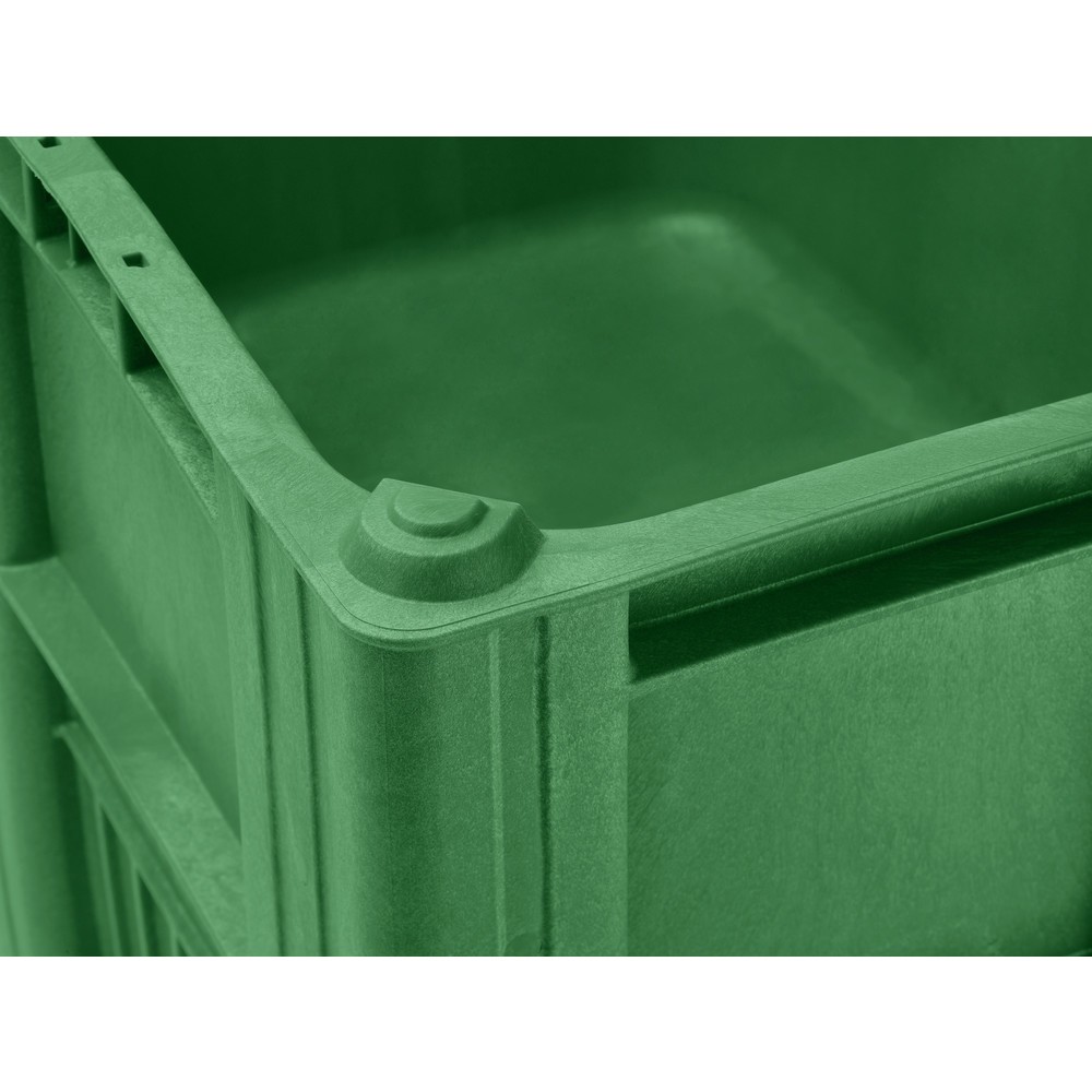 Palettenbox Euromaß | HxBxT 74x120x80cm | 470 Liter | Polyethylen | 3 Kufen | Grün
