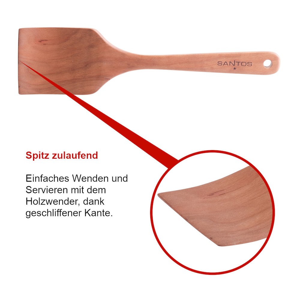 CHEFGASTRO BBQ Holzwender Spatula, Spachtel aus Kirschholz