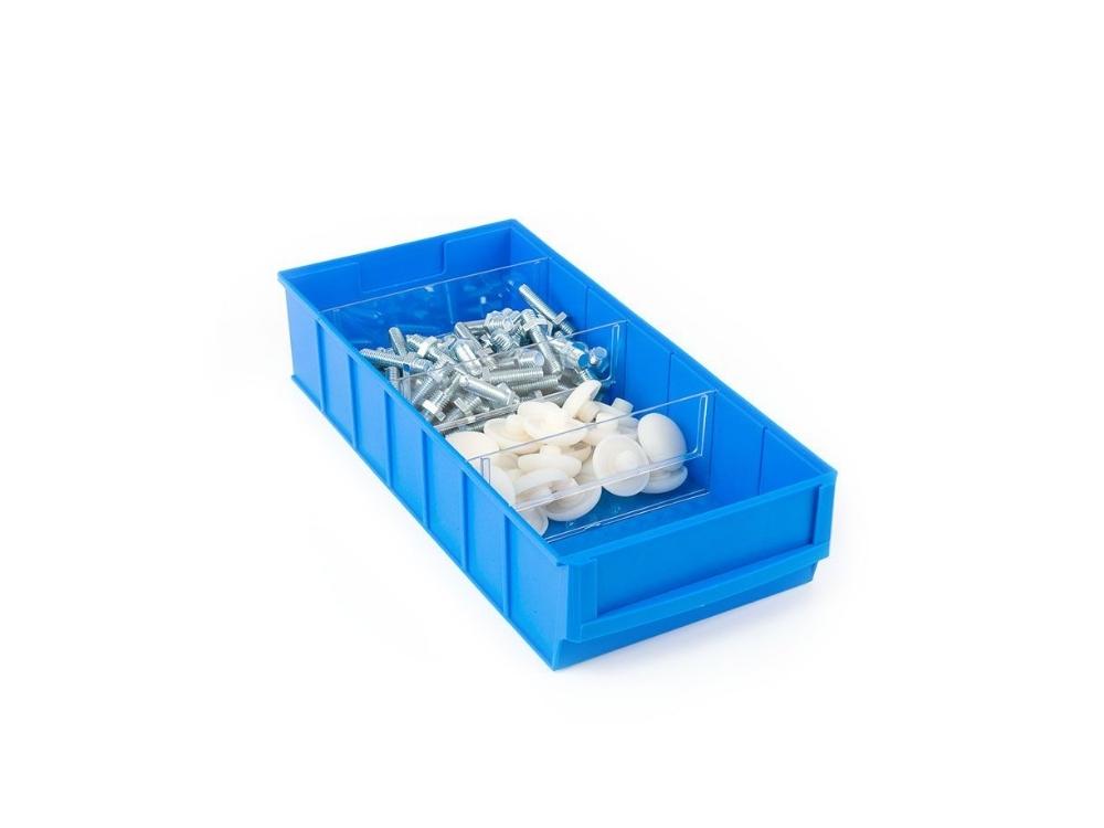 SparSet 5x Leitfähige Industriebox 300 B | HxBxT 8,1x18,3x30cm | 3,4 Liter | ESD, Sichtlagerkasten, Sortimentskasten, Sortimentsbox, Kleinteilebox