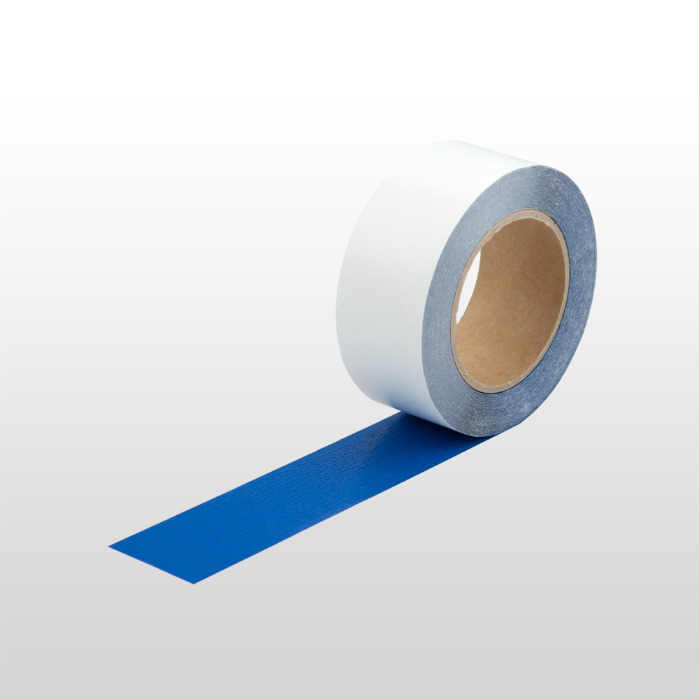 Bodenmarkierungsband PLUS mit Antirutschoberfläche für glatte Böden im Innenbereich | Rutschklasse R11 | 5cmX10m | Kunststofffolie 0,4mm | permanenter Acrylat-Kleber | Blau