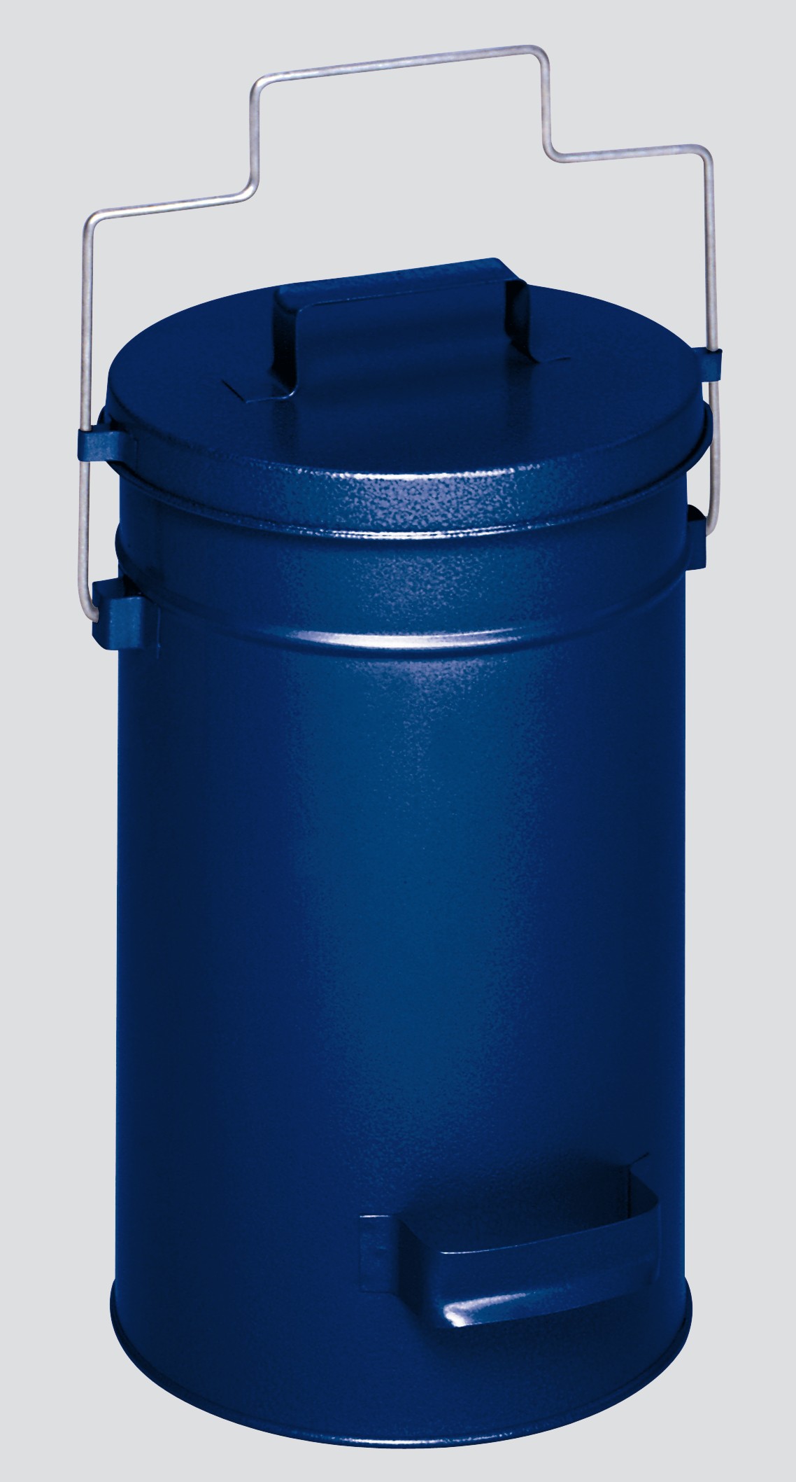 Robuster Sicherheitsbehälter mit Deckel & Tragebügel | HxBxT 38x27x27cm | Verzinkter Stahl | Blau