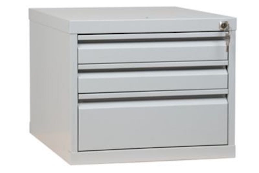 Werkbank CRICKET mit 3 Schubladen und Ablageboden | HxBxT 84x160x60cm | Traglast 150kg | Grau-Buche
