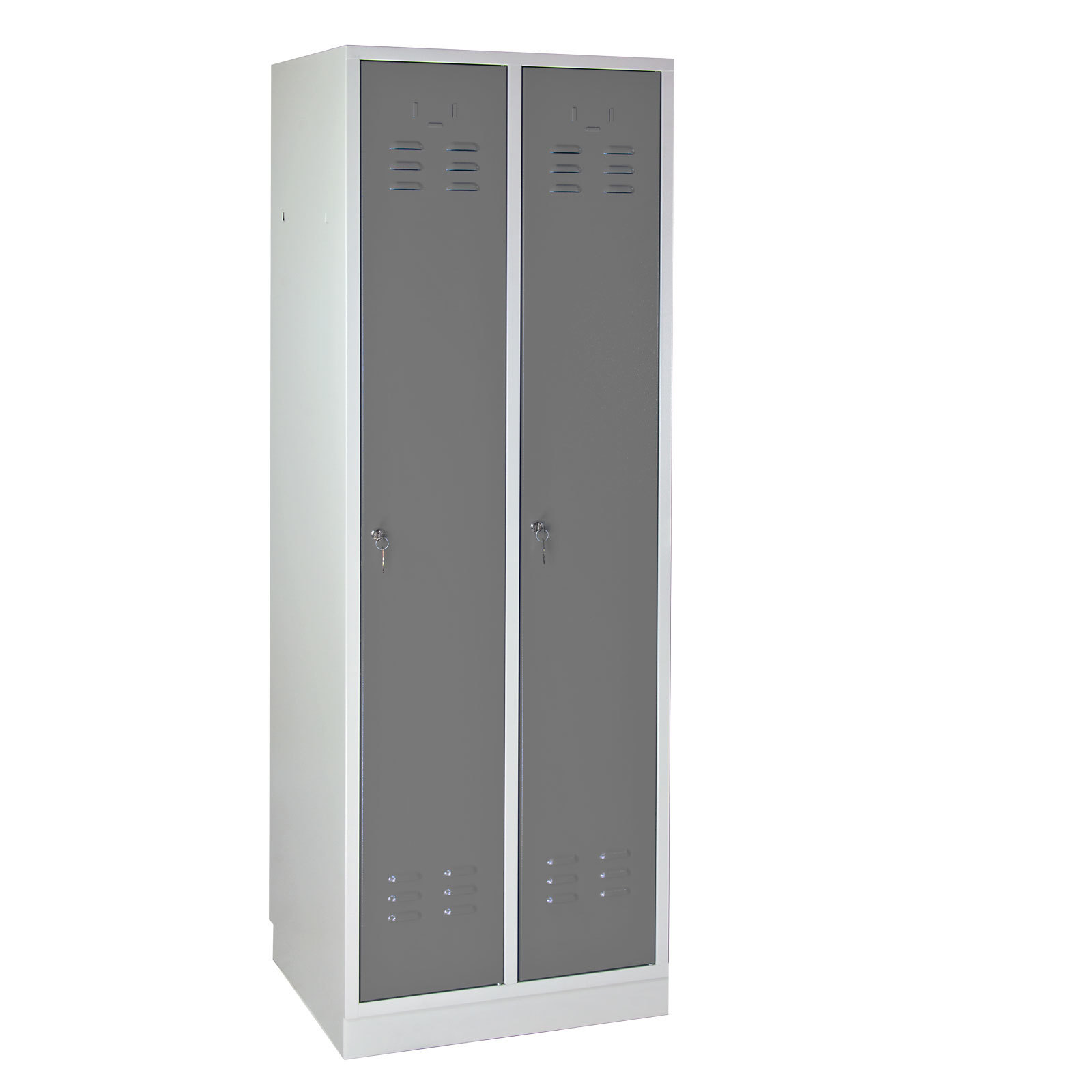 Garderobenschrank Ermine mit 2 Türen | HxBxT 178x60x50cm | Lichtgrau/Grau