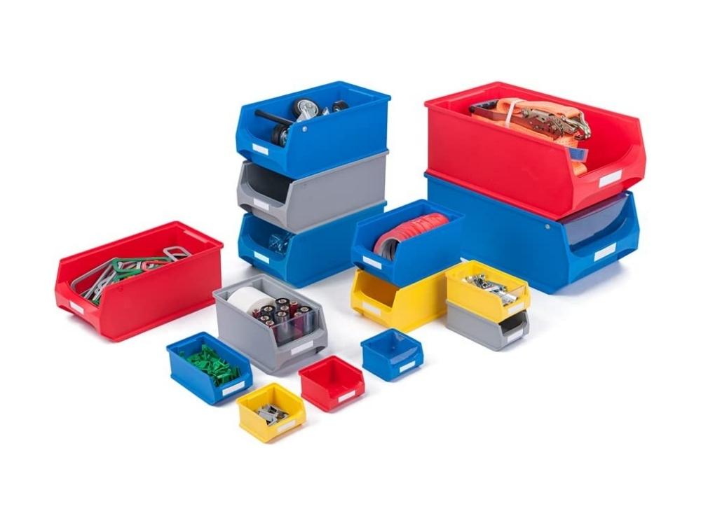 SuperSparSet 48x Blaue Sichtlagerbox 3.0 | HxBxT 12,5x14,5x23,5cm | 2,8 Liter | Sichtlagerbehälter, Sichtlagerkasten, Sichtlagerkastensortiment, Sortierbehälter