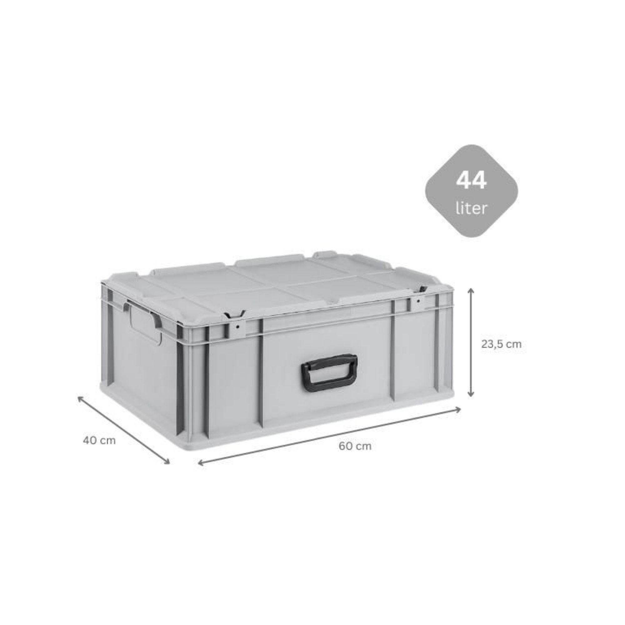 Eurobox NextGen Portable mit Rasterschaumstoff & Schaumstoffeinlage | HxBxT 23,5x40x60cm | 44 Liter | Eurobehälter, Transportbox, Transportbehälter, Stapelbehälter