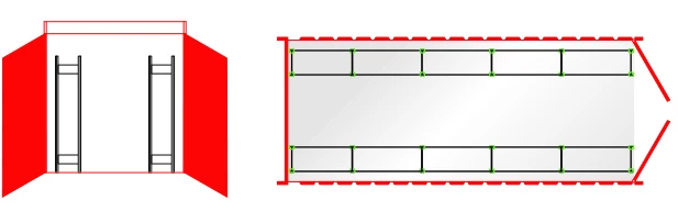 Schulte Reifenregal, Container-Regalset für 20-Fuß-Container | HxBxT 200x568x40cm | 3 Reifenebenen | Verzinkt