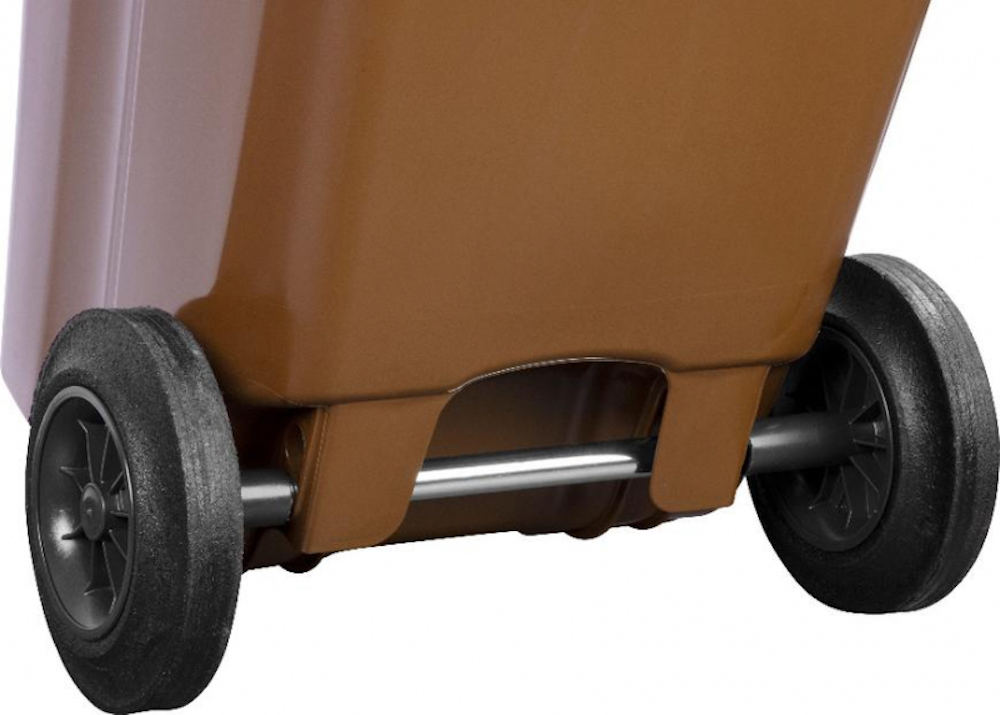 PROREGAL 2-Rad-Mülltonne MGB | HDPE-Kunststoff | HxBxT 94,5x48x54cm | 120 Liter | Braun