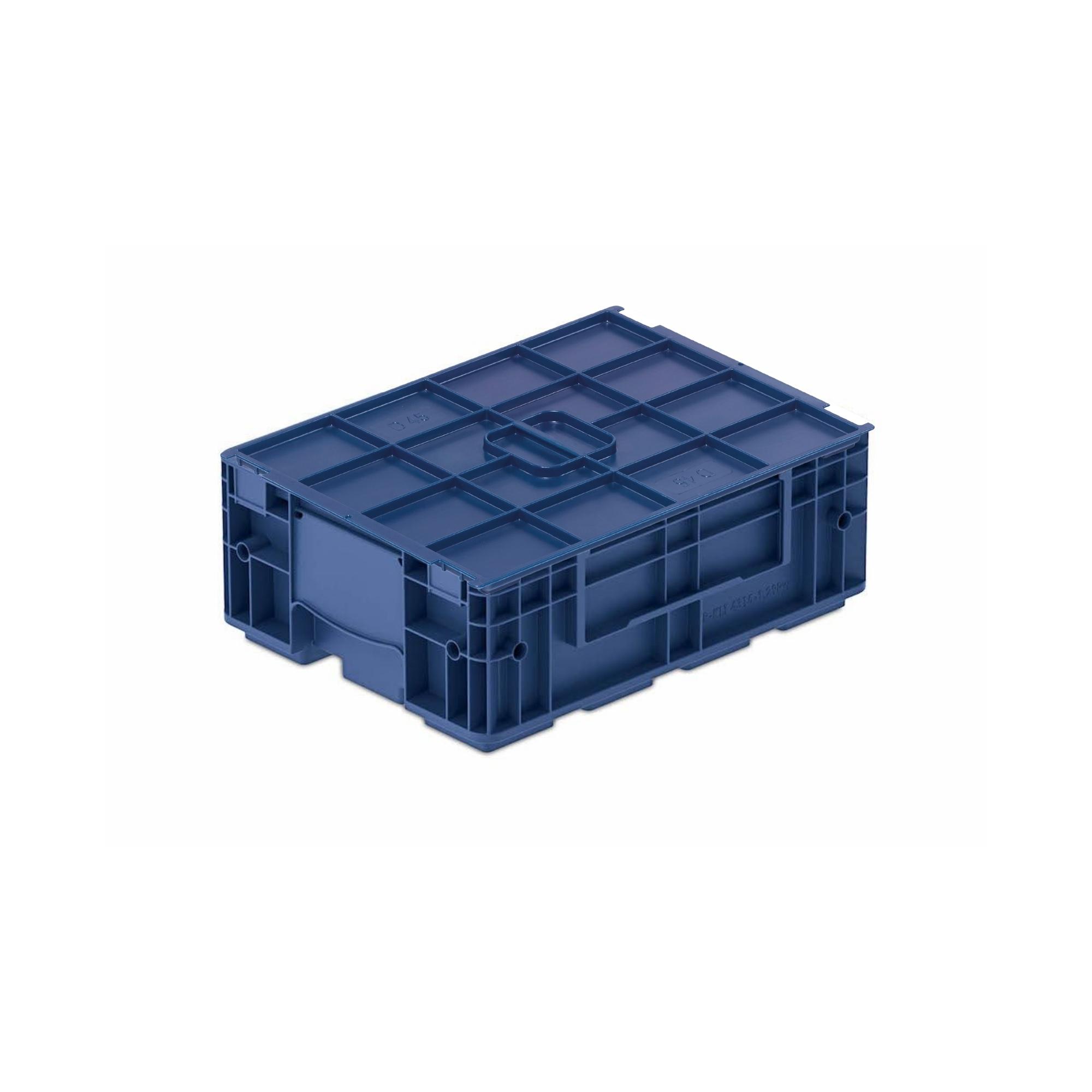 VDA KLT Kleinladungsträger mit Verbundboden & Auflagedeckel | HxBxT 14,7x30x40cm | 10 Liter | KLT, Transportbox, Transportbehälter, Stapelbehälter