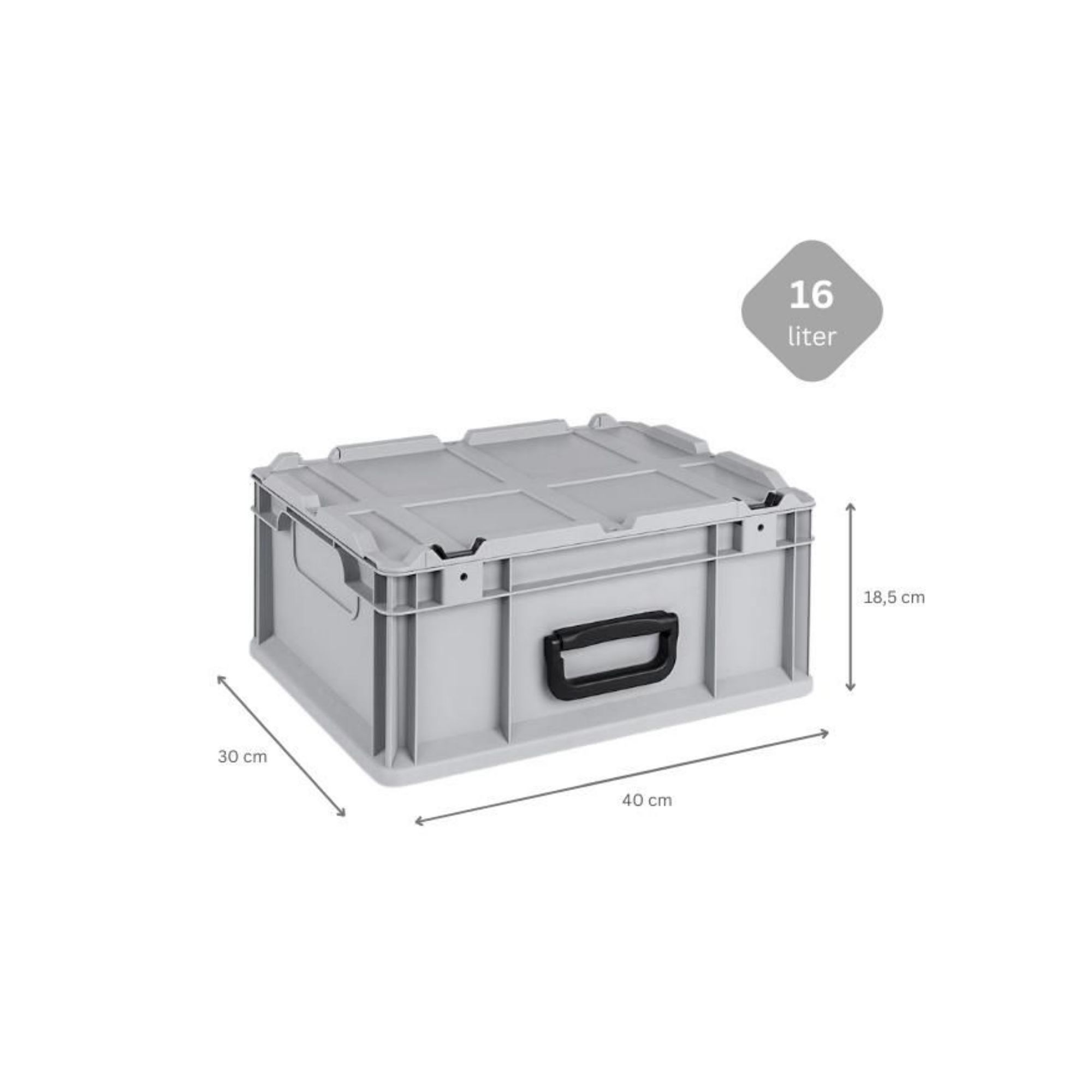 SparSet 5x Eurobox NextGen Portable mit Rasterschaumstoff & Schaumstoffeinlage | HxBxT 18,5x30x40cm |16 Liter | Eurobehälter, Transportbox, Transportbehälter, Stapelbehälter