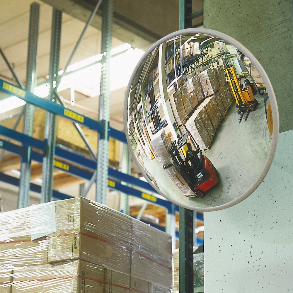 Industriespiegel aus hochwertigem Acrylglas mit Wandhalterung | Spiegel-Ø 40cm | Beobachtungsabstand 3m | Weitwinkelwirkung
