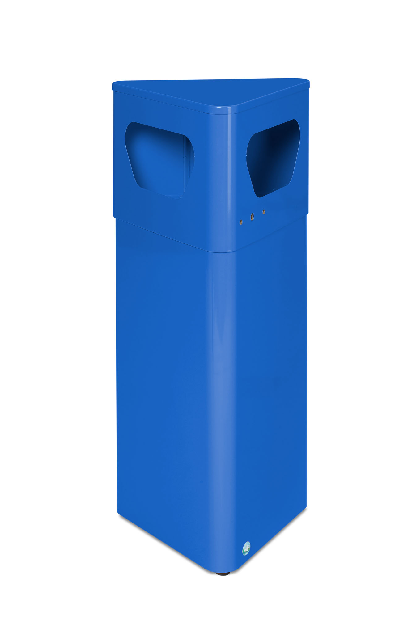 Robuster Abfallsammler eckig mit Inneneinsatz | 32 Liter, HxBxT 90x36,5x41cm | Verzinkter Stahl | Blau