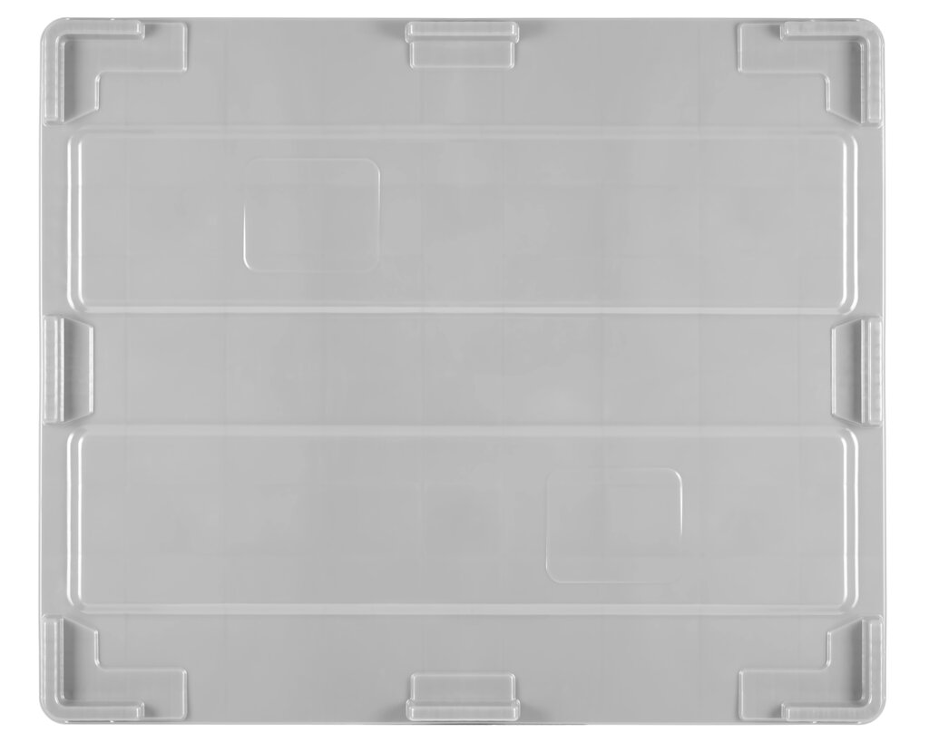 Deckel für Palettenbox Industriemaß Pro | HxBxT 6x122x102cm | Polyethylen | Hellgrau