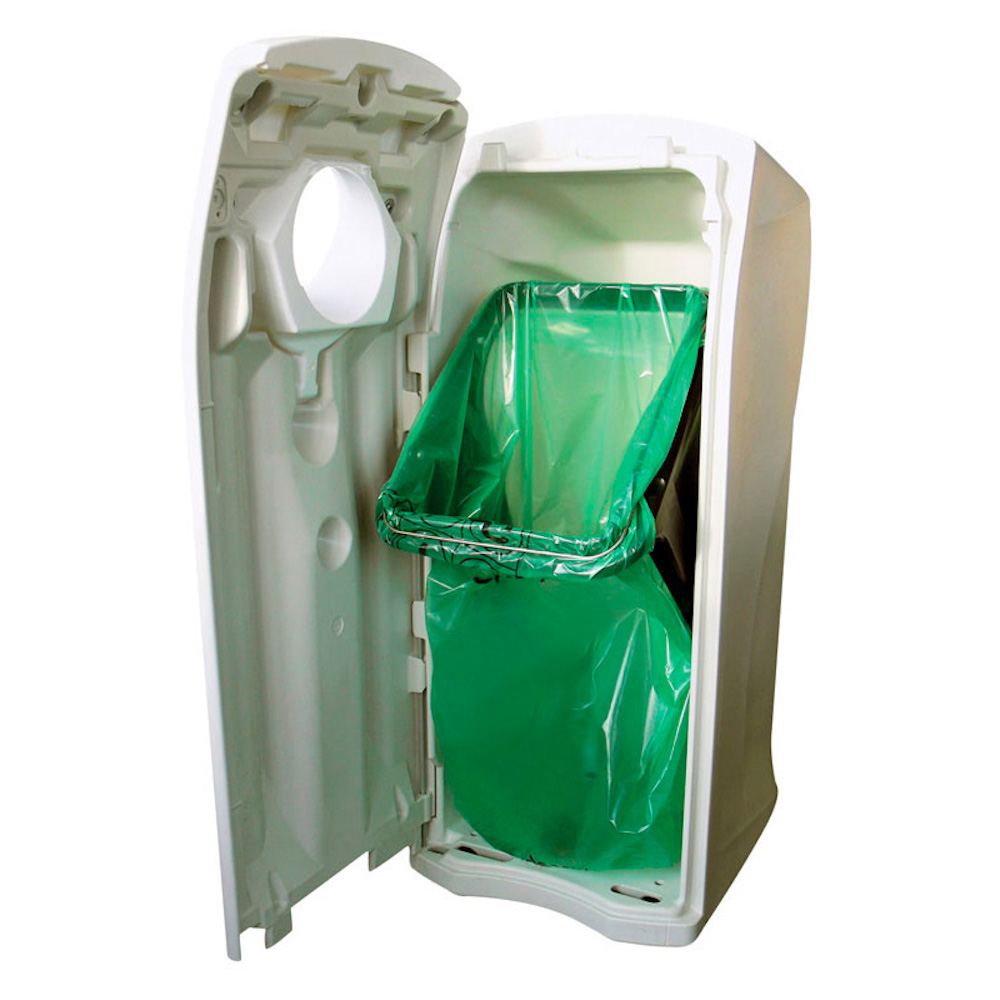 Wertstoffsammler Maxi Envirobin mit Einwurfsöffnung "Propeller" | 140 Liter, HxBxT 122x55x61,5cm | Polyethylen | Grau, Einwurf Grün
