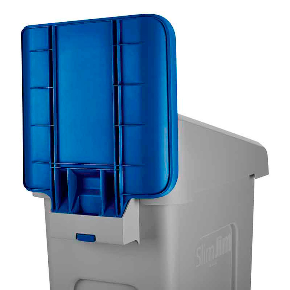 Hinweistafel für Rubbermaid Slim Jim Recycling-Station | HxBxT 36,2x30x4,4cm | Polypropylen | Blau
