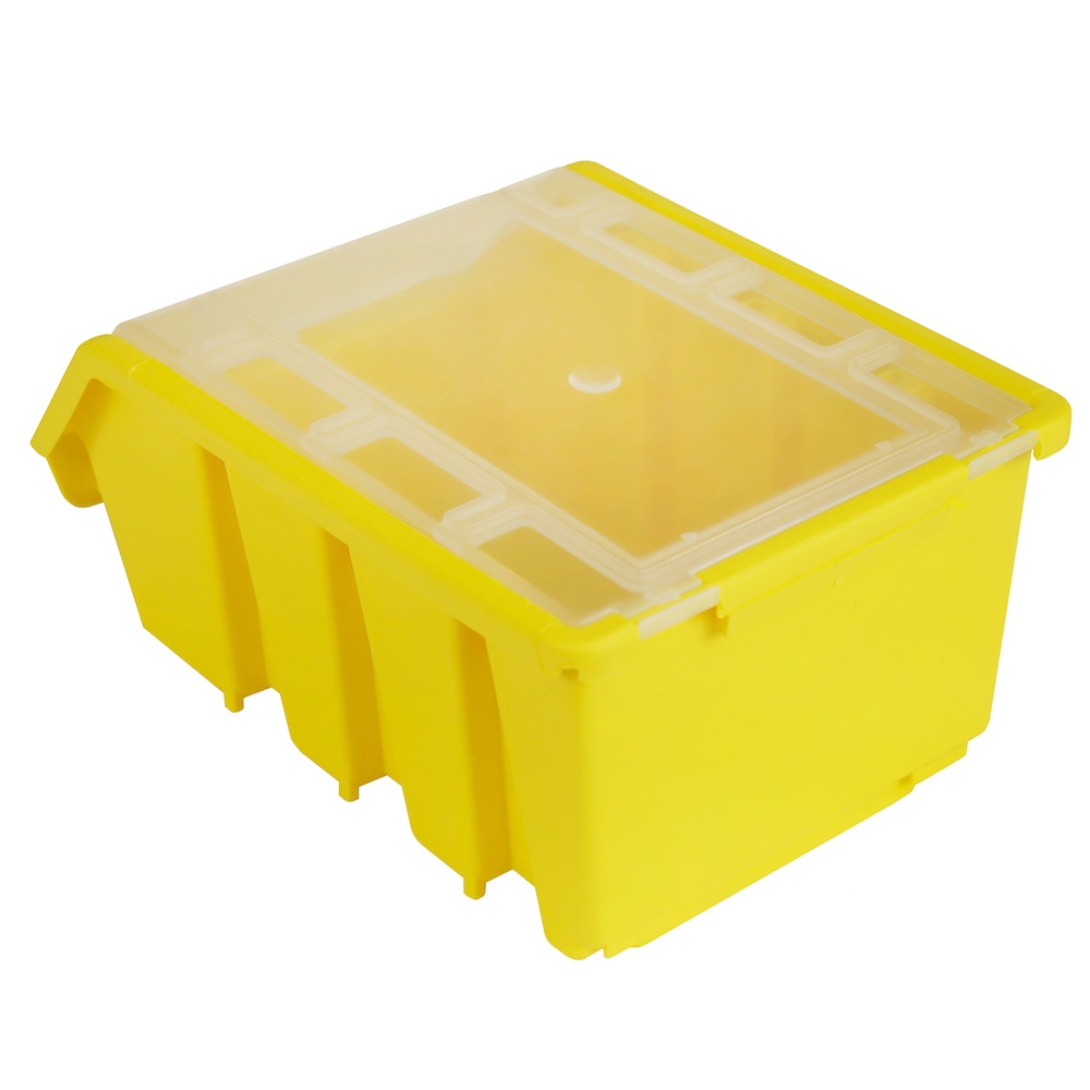 Sichtlagerbox 2 mit Deckel | HxBxT 7,5x11,6x16,1cm | Polypropylen | Gelb