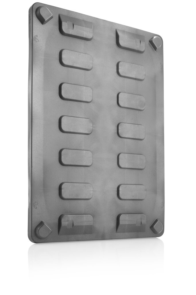 Deckel für Palettenbox Euromaß | HxBxT 6,3x124x84cm | Polyethylen | Hellgrau