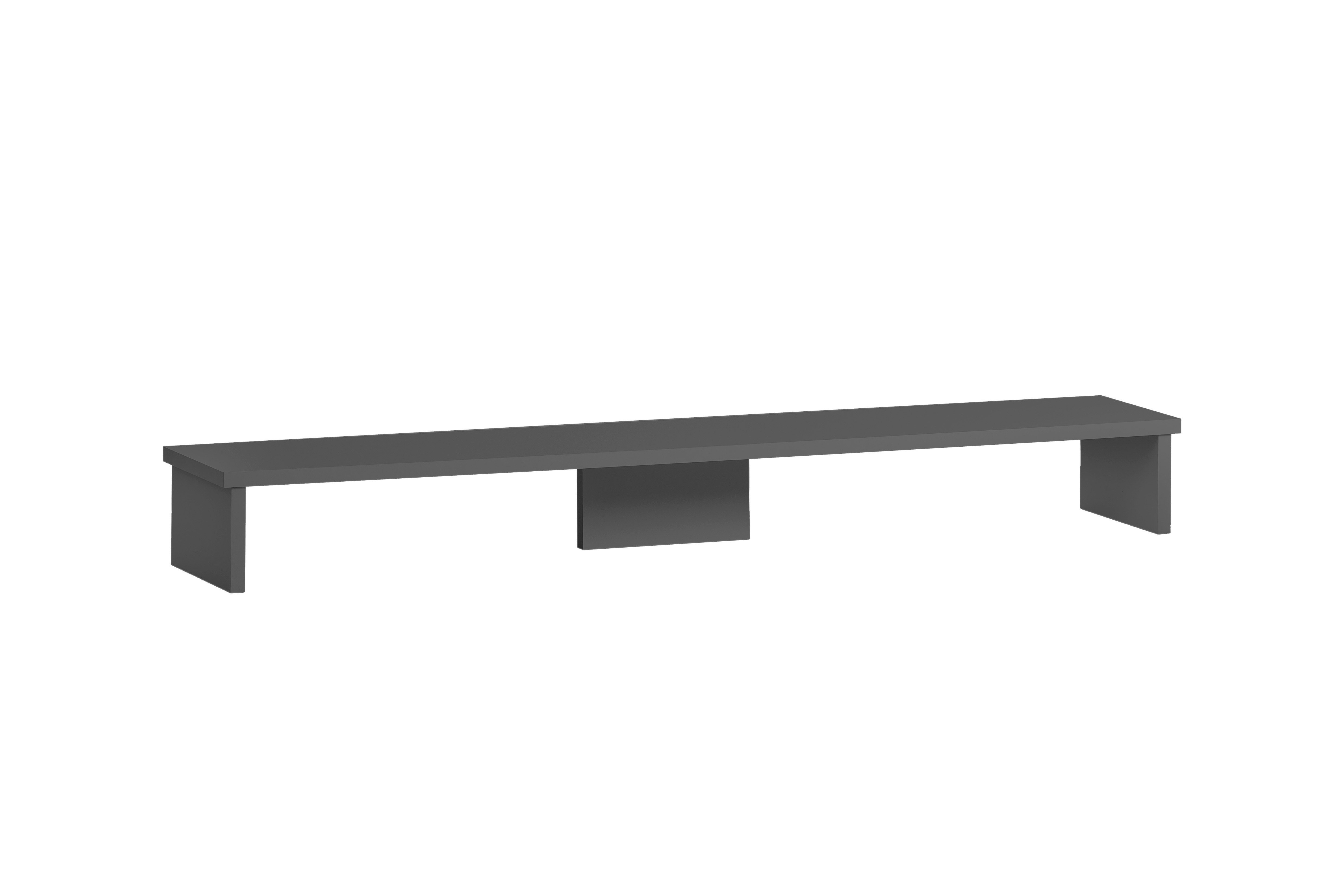Möbelpartner Monitorständer für Schreibtisch Fox | Large | HxBxT 13x110x20cm | für 2 Bildschirme | Anthrazit