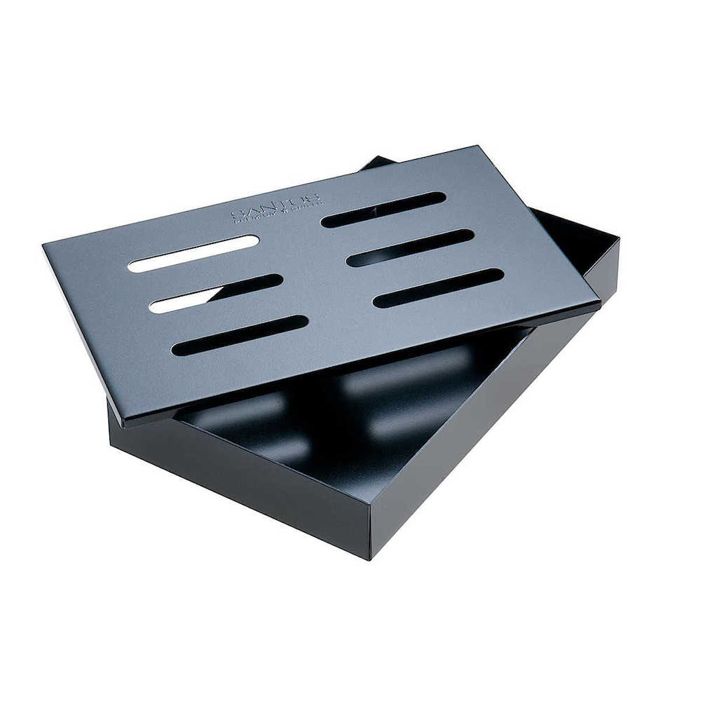 CHEFGASTRO BBQ beschichtete Räucherbox / Smokerbox Black, 21 x 13 x 3,4 cm