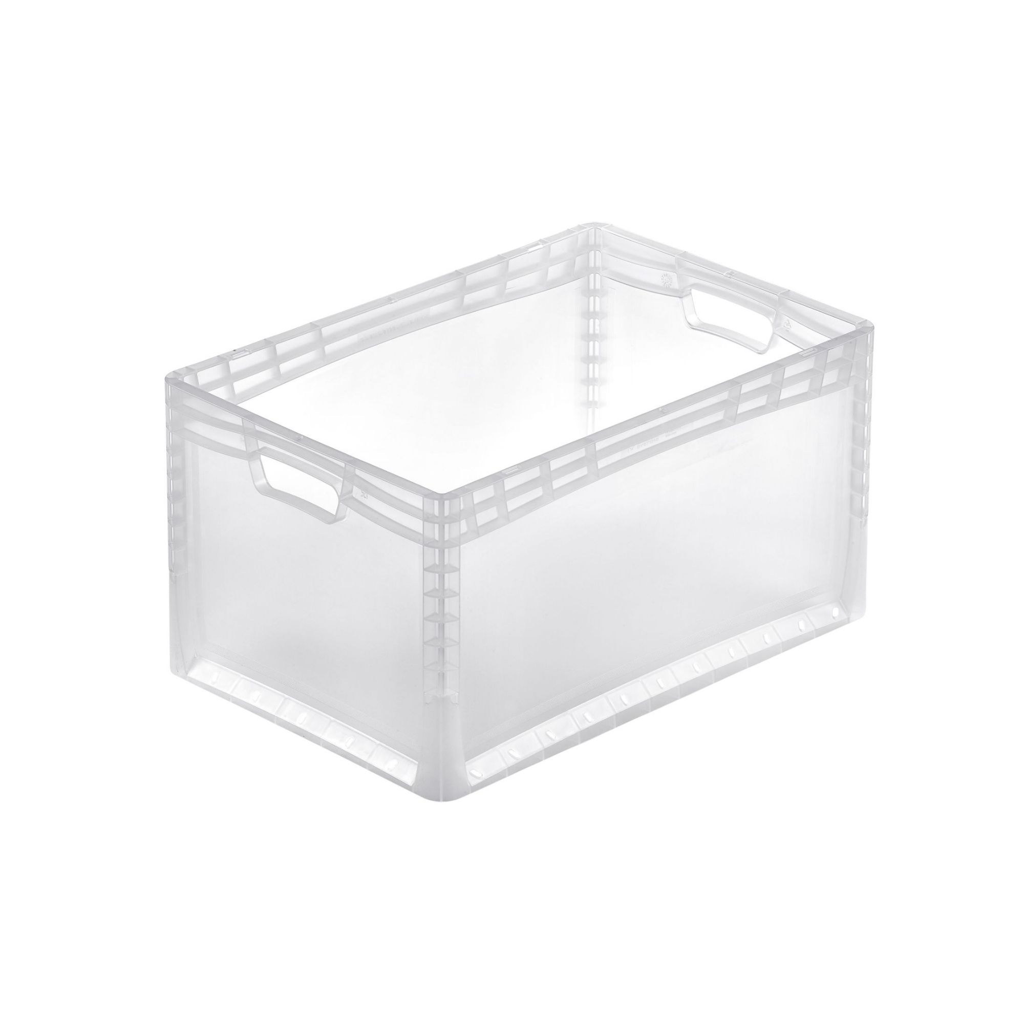 Transparenter Eurobehälter LightLine mit offenem Griff | HxBxT 32x40x60cm | 66 Liter | Eurobox, Transportbox, Transportbehälter, Stapelbehälter