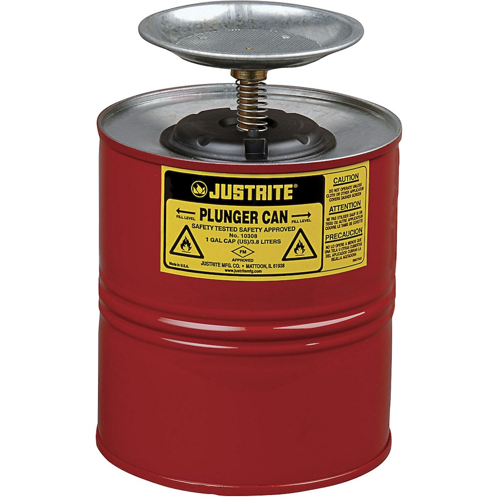 Justrite Sparanfeuchter | HxØ 19x27cm | 4 Liter | Verzinkter Stahl | Rot
