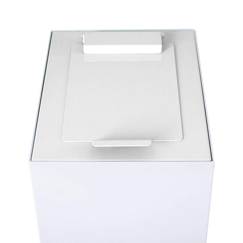 Klappendeckel für modulare Abfalltrennanlage mit 60 Liter | HxBxT 4,2x25,5x33cm | Weiß