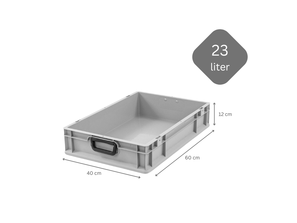 Eurobox NextGen Portable Duo | HxBxT 12x40x60cm | 23 Liter | Eurobehälter, Transportbox, Transportbehälter, Stapelbehälter