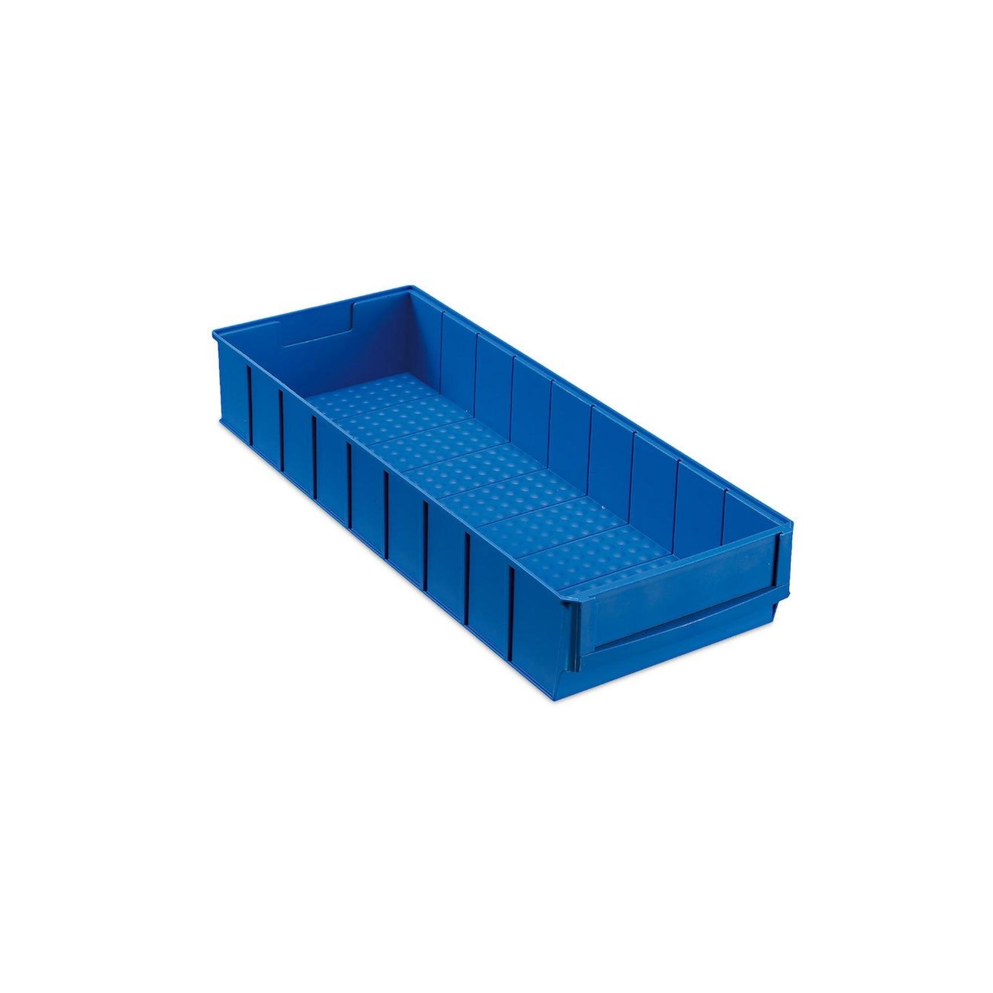 SuperSparSet 12x Blaue Industriebox 500 B | HxBxT 8,1x18,3x50cm | 6 Liter | Sichtlagerkasten, Sortimentskasten, Sortimentsbox, Kleinteilebox