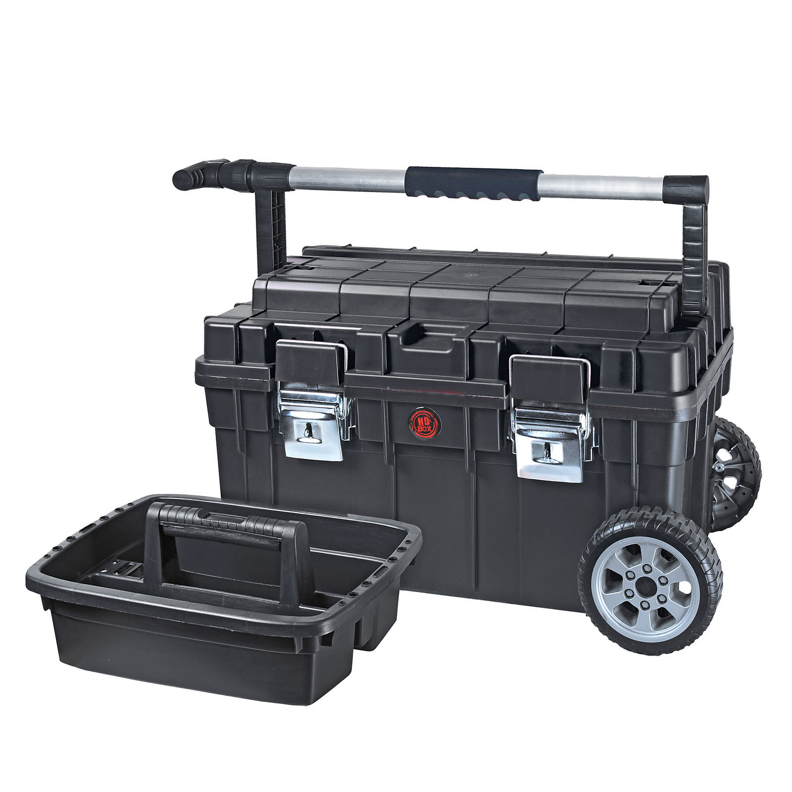Werkzeugkoffer-Trolley auf Rollen | HxBxT 35,5x68x40cm | Polypropylen | Schwarz