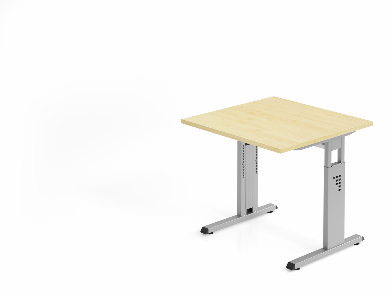 Sitz-Steh-Schreibtisch Juhani | Ahorn | Breite 80cm | Höhe 65-85cm | stufenlos höhenverstellbar | Rechteckform