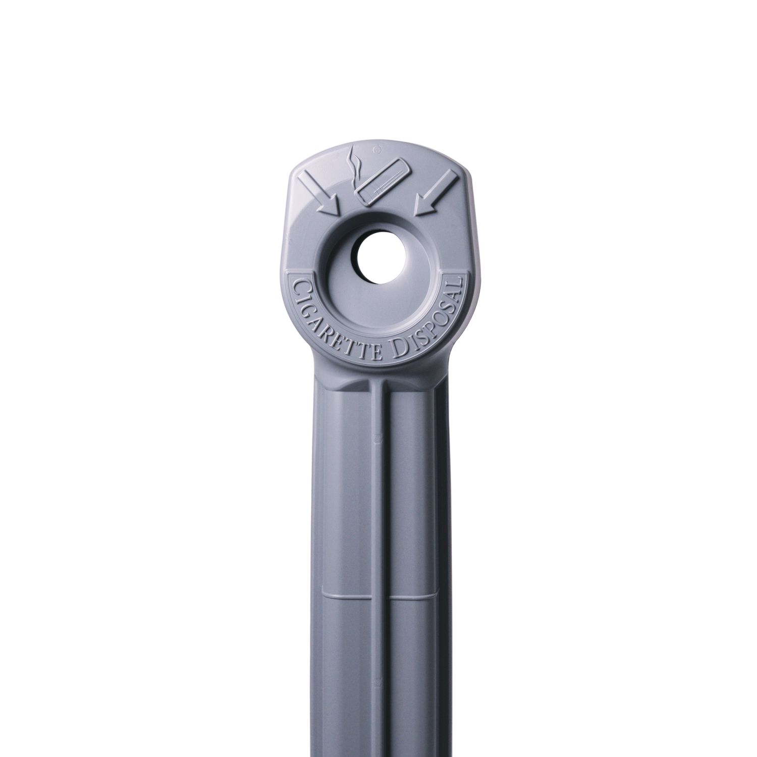 Justrite Sicherheits-Standascher aus Kunststoff Original Smoker Cease Fire® | 15 Liter Innenbehälter, selbstlöschend | HxB 98x42cm | Grau