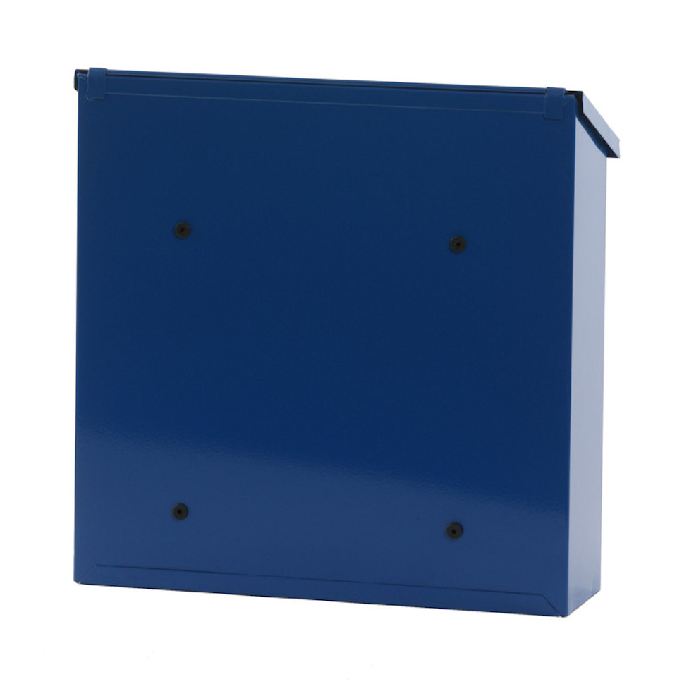 Wandbriefkasten Malagan mit Zylinderschloss | HxBxT 37x37x11,5cm | Einwurföffnung 35,8 x 4cm | Blau