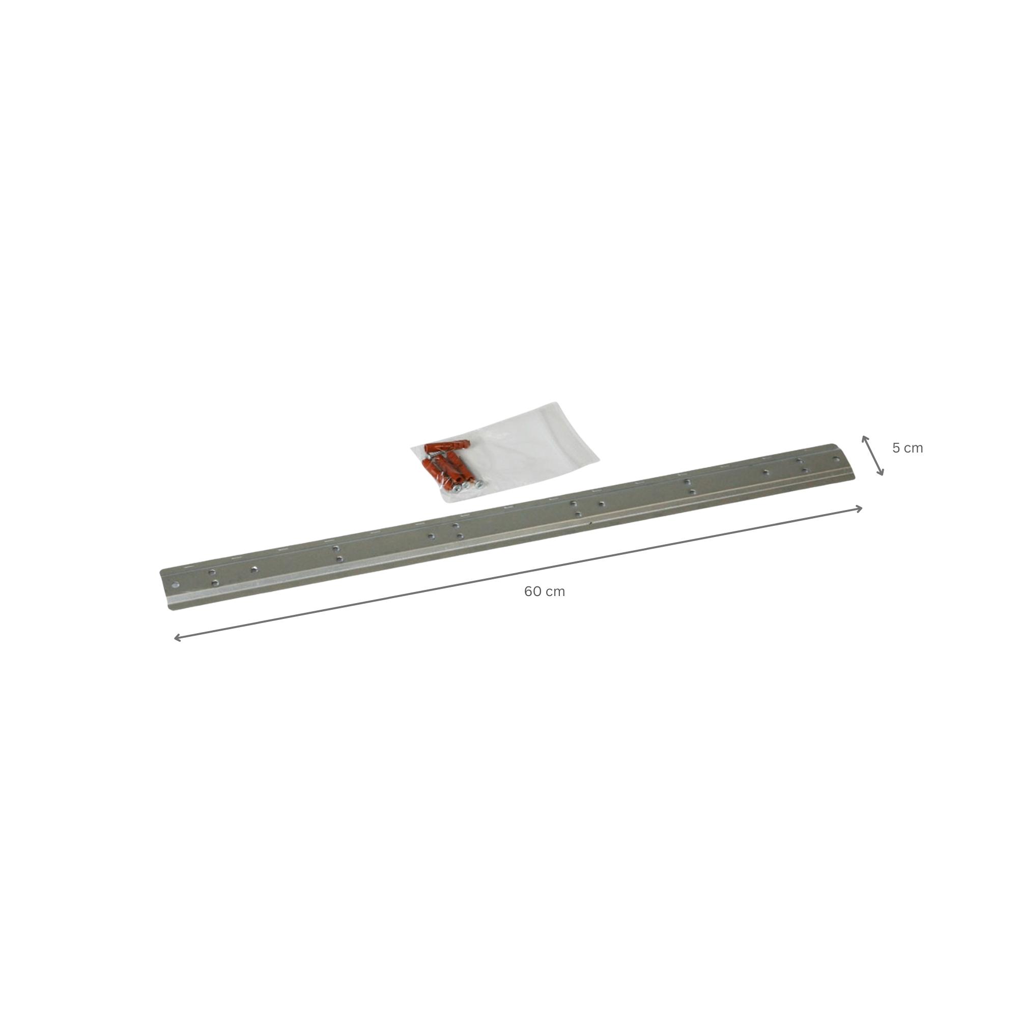Wandleiste mit 6x Rote Sichtlagerbox 1.0 | HxBxT 6,1x60,5x10cm | Wandhalterung, Kleinteileaufbewahrung, Sortimentsboxhalterung