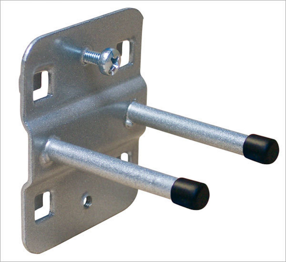 Werkzeughalter doppelt mit geradem Hakenende für Lochplatte | 15cm | Weissaluminium