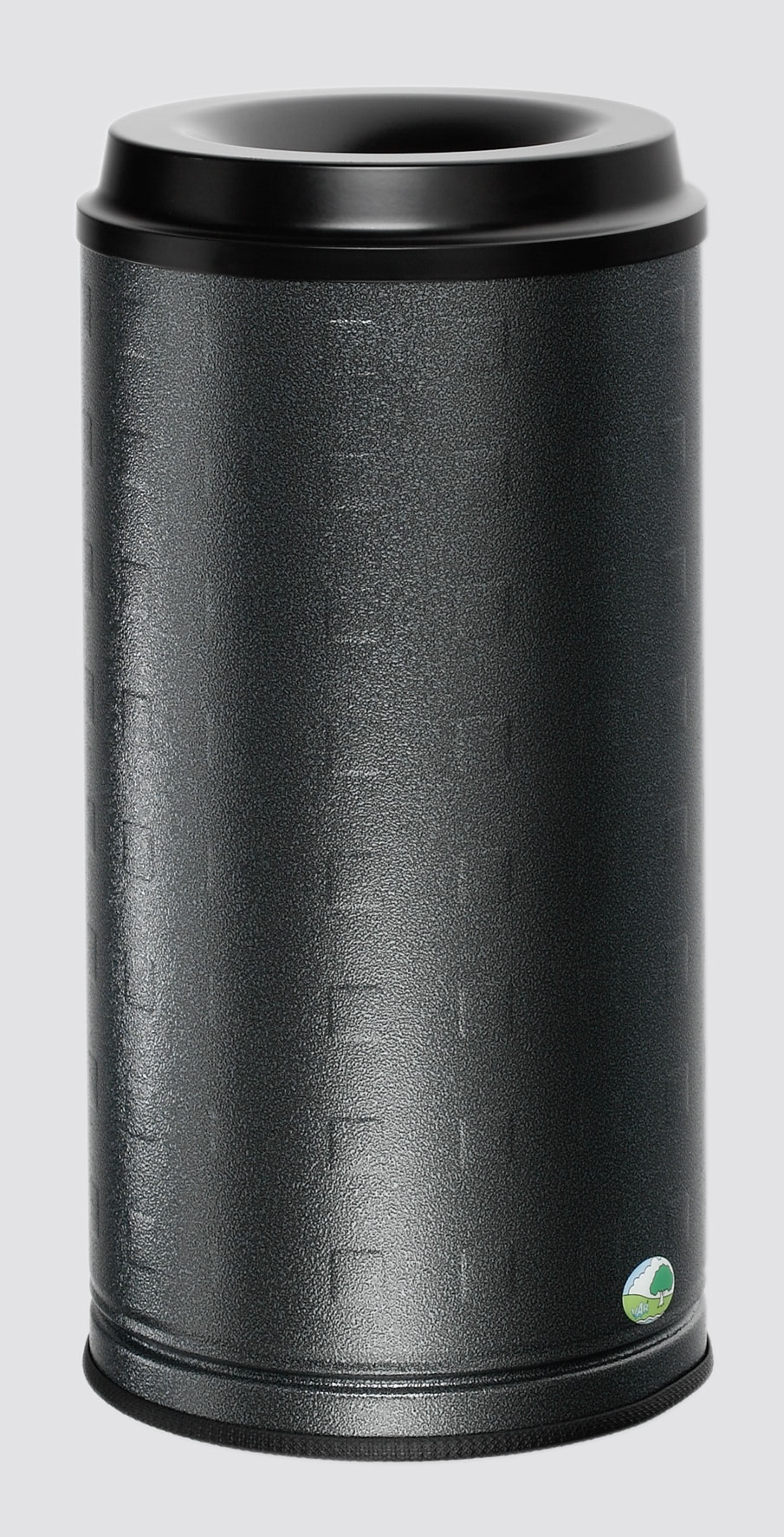 Dekorativer Papierkorb mit Kantenschutz | Standgerät | 20 Liter, HxBxT 50x25x25cm | Aluminium | Grau