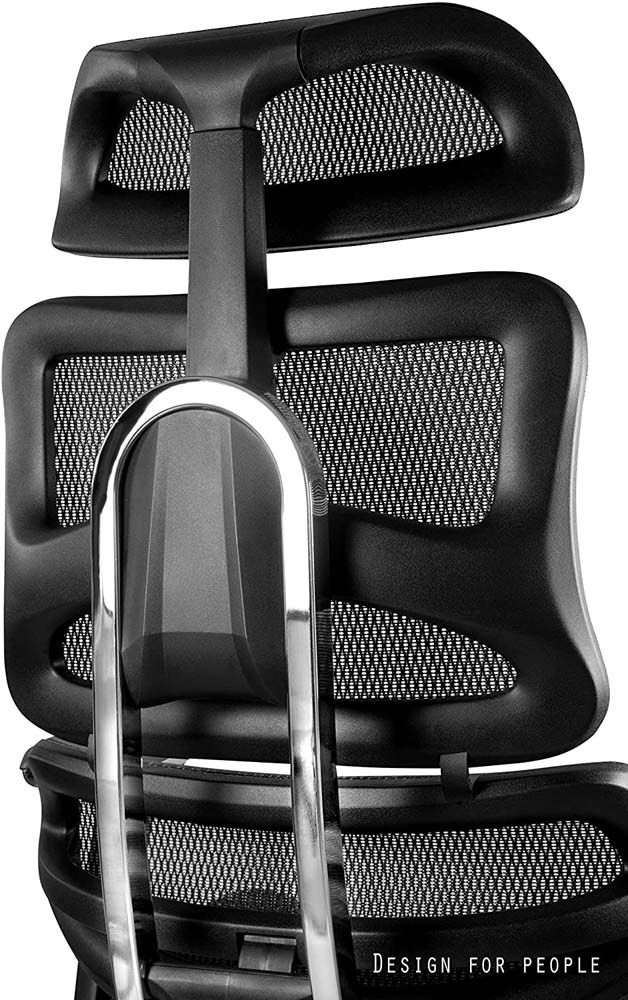 Bürodrehstuhl | Nürnberg | HxBxT 115-122x69-72x70cm | Kopfstütze, Rückenlehne & Sitz aus Netz | Traglast 130kg | Schwarz-Chrom