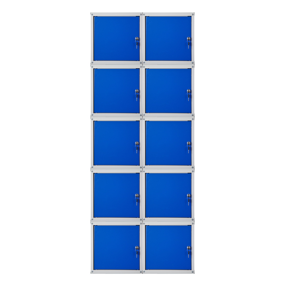 Mega Deal | 10x Schließfachwürfel Cubic | HxBxT 35x35x35 cm | Grau-Blau