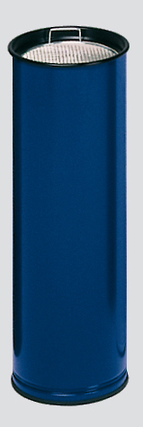 Klassischer runder Ascher mit Sieb, optimal für alle Raucherzonen | HxBxT 66x23x23cm | Verzinkter Stahl | Blau