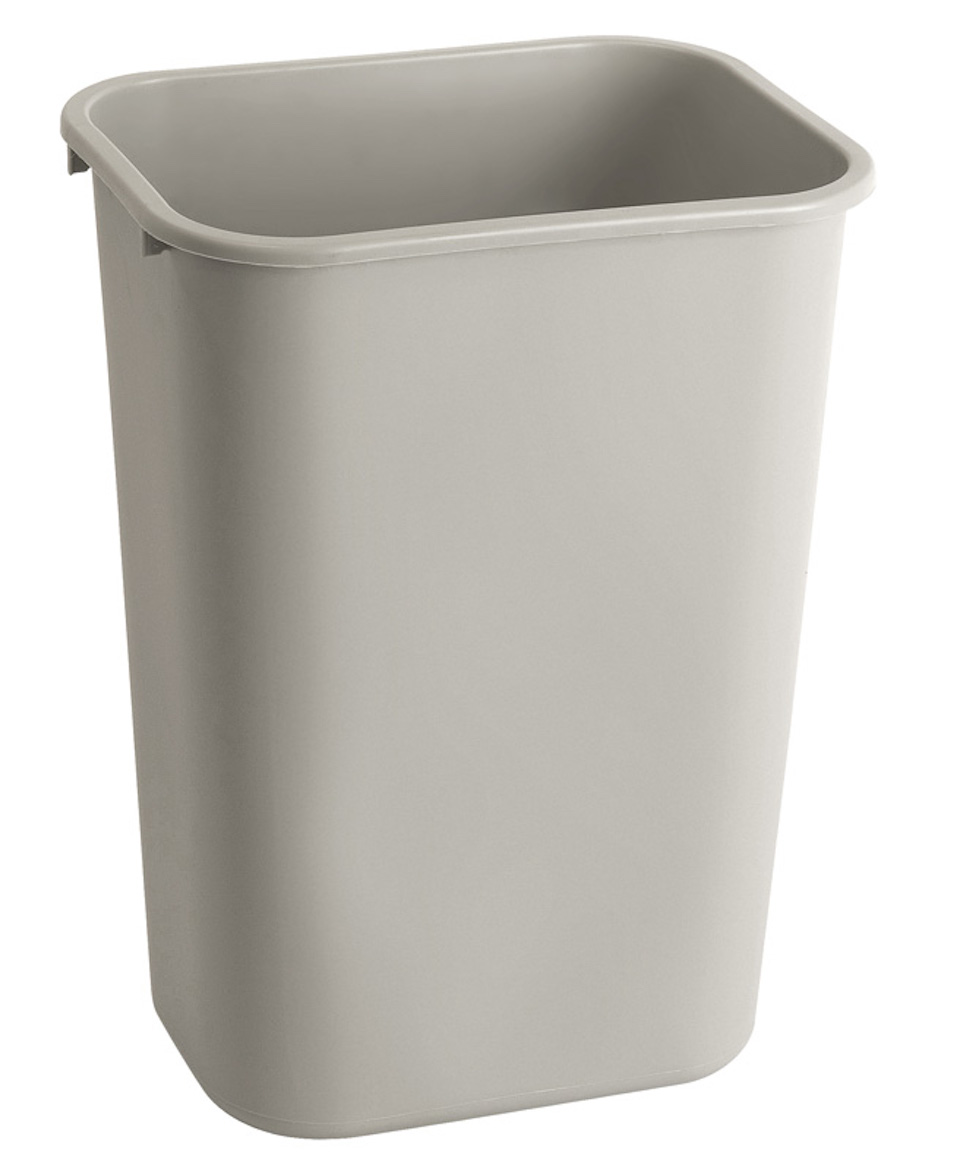 Rubbermaid rechteckiger Abfallbehälter | 39 Liter, HxBxT 50,5x27,9x38,7cm | Polyethylen | Grau