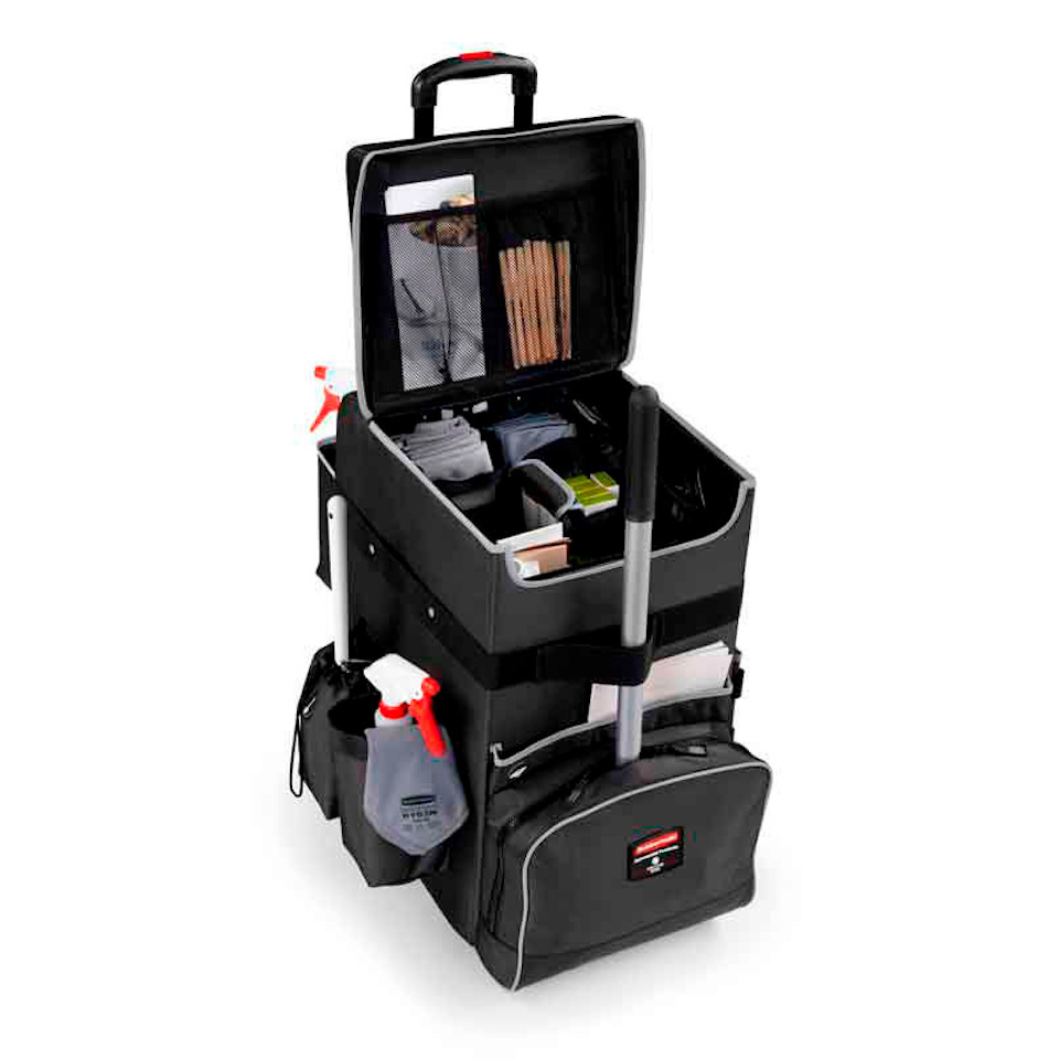 Rubbermaid Quick Cart L | Kompakter robuster wendiger Reinigungstrolley | HxBxT 63,5x36,3x42cm | Anthrazit