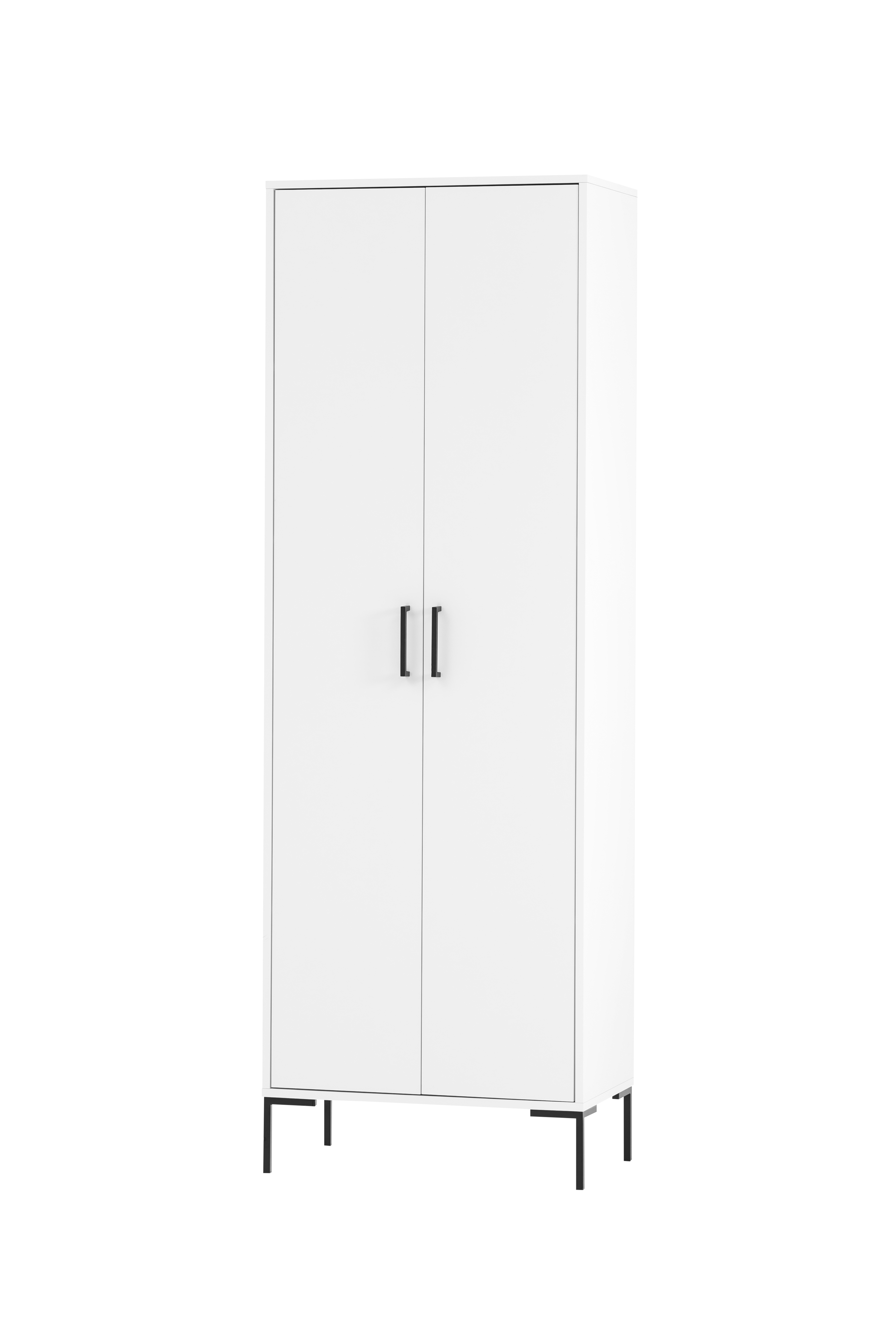 Möbelpartner Aktenschrank Panda | HxBxT 195x65x40cm | 5 Fächern & 2 Flügeltüren | Weiß