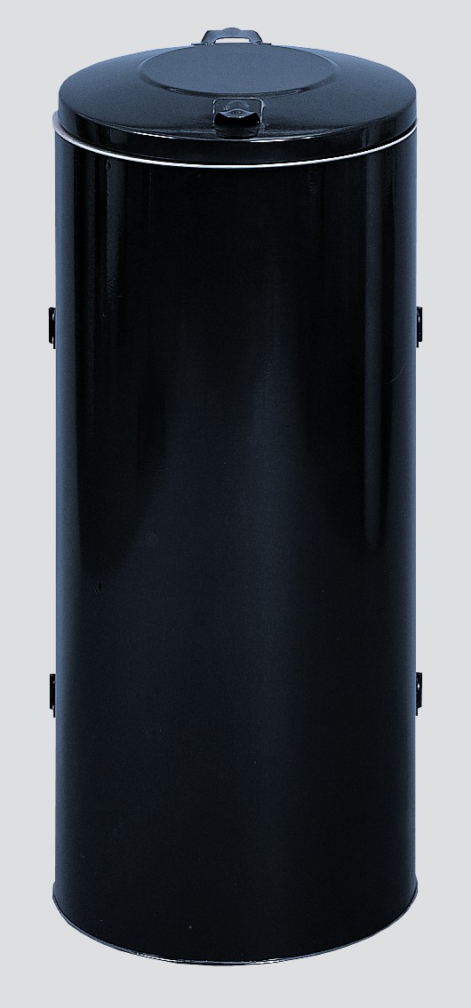 Robuster Abfallsammler mit Deckel & Doppeltür | 150 Liter, HxBxT 98x50x50cm | Stahl | Anthrazit