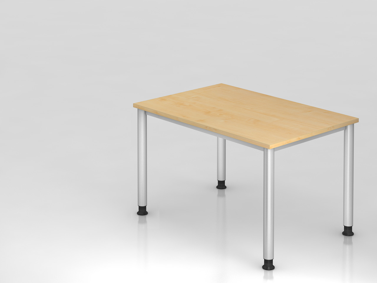 Sitz-Steh-Schreibtisch Olavi | Ahorn | Breite 120cm | Höhe 68,5-81cm | stufenlos höhenverstellbar | Rechteckform