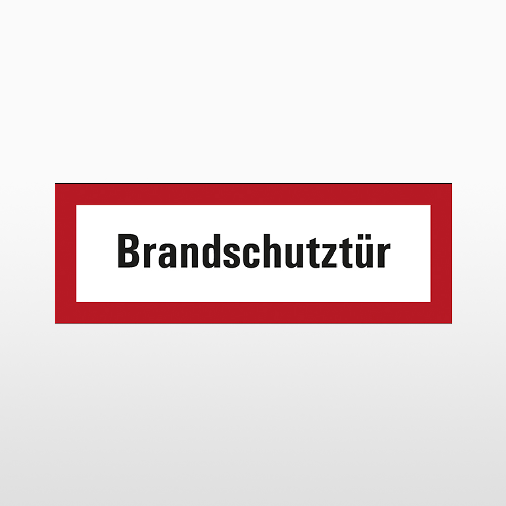 Brandschutzzeichen | "Brandschutztür" | Gem. DIN 4066 | PVC 1mm | HxB 10,5x30cm