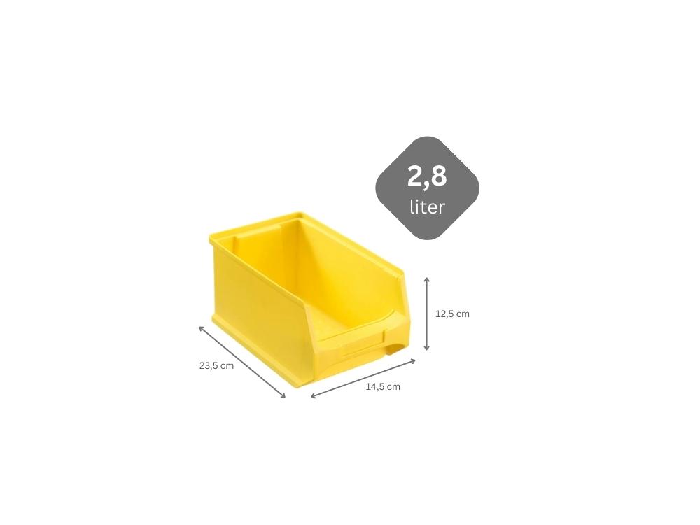 SuperSparSet 48x Gelbe Sichtlagerbox 3.0 | HxBxT 12,5x14,5x23,5cm | 2,8 Liter | Sichtlagerbehälter, Sichtlagerkasten, Sichtlagerkastensortiment, Sortierbehälter