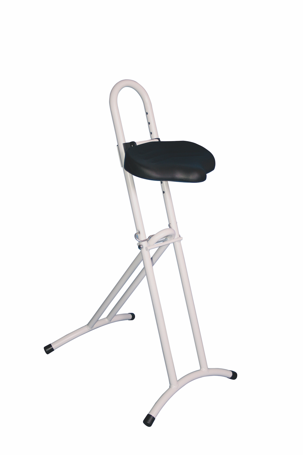 Klappbare Stehhilfe | Sitzhöhe 61-86cm | Tragfähigkeit 80kg | Polyurethane-Sitz | Schwarz/Lichtgrau