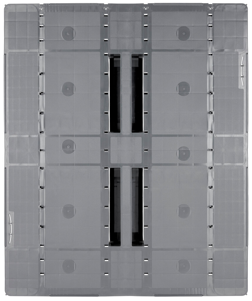SuperSparSet 5x Industriepalette | HxBxT 16x120x100cm | Polyethylen | 3 Kufen & 7mm Außenkanten | Hellgrau
