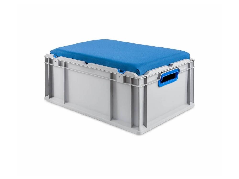 Sitzkissen für Eurobox NextGen Seat Box | BxT 40x60cm | Blau | Eurobehälter, Sitzbox, Transportbox, Transportbehälter, Stapelbehälter