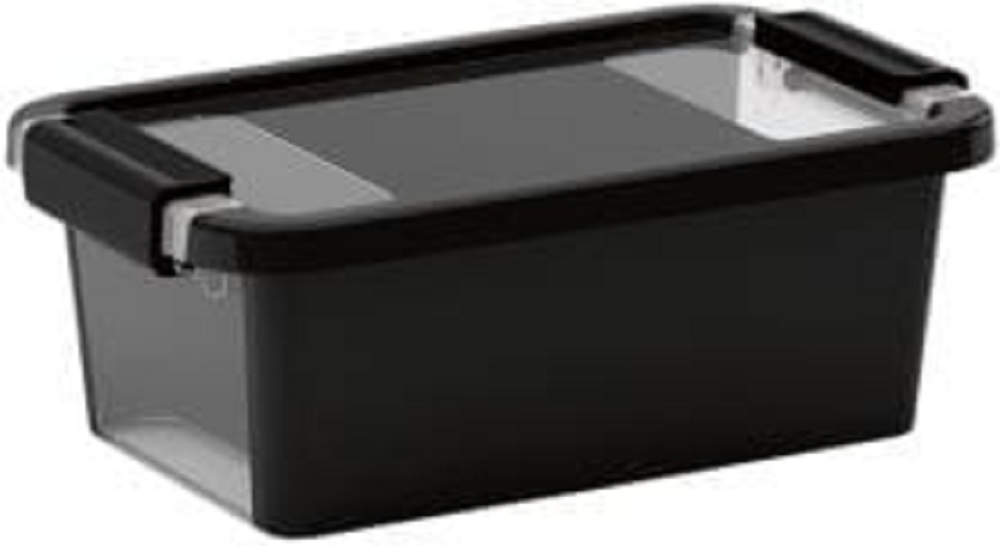 Mehrzweck Aufbewahrungsbehälter STORAGE mit Deckel | HxBxT 10x26,5x16cm | 3 Liter | Schwarz | Behälter, Box, Aufbewahrungsbehälter, Aufbewahrungsbox